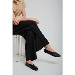 NIB The Row Black Leather Stella Ballet Flats size 10